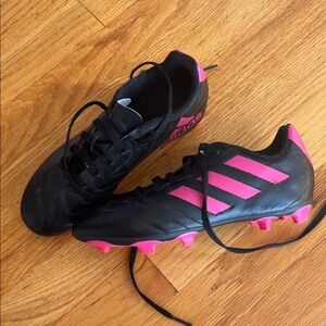 Adidas Black and Pink Soccer Shoes